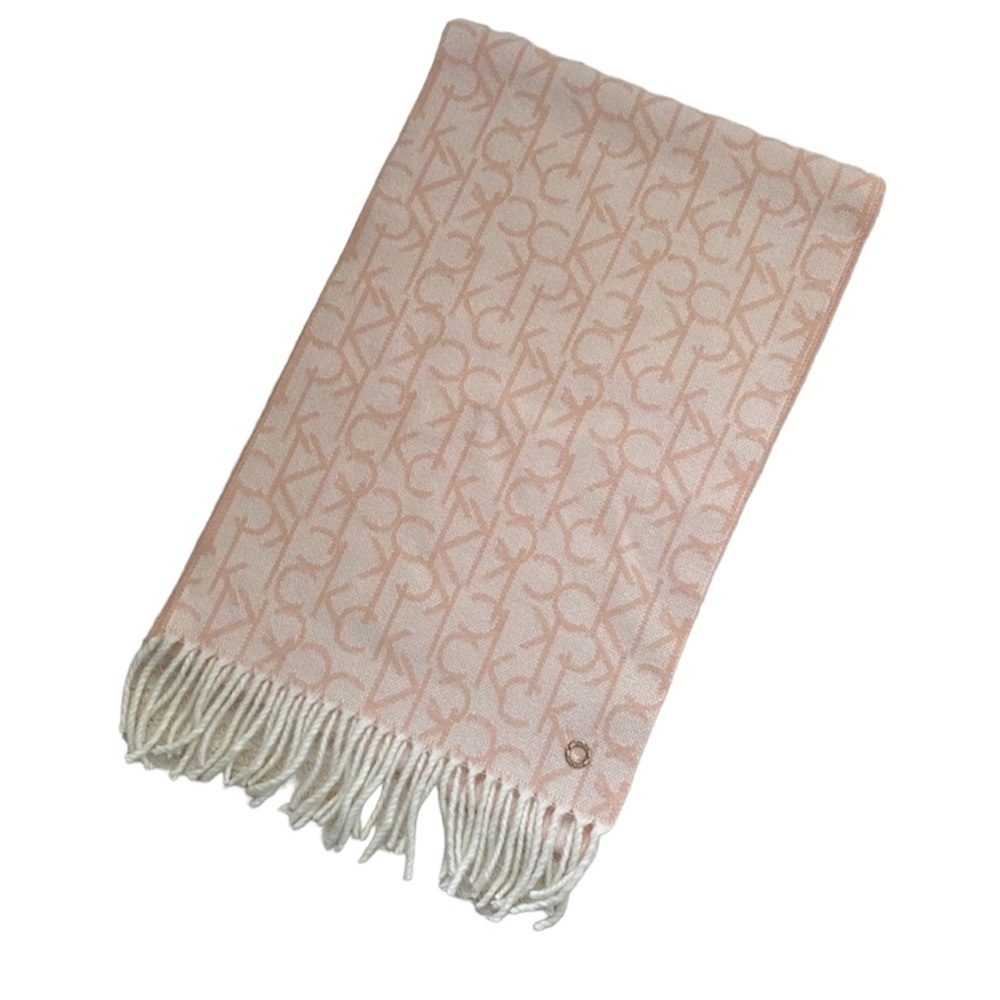 NWOT Calvin Klein soft pink logo scarf